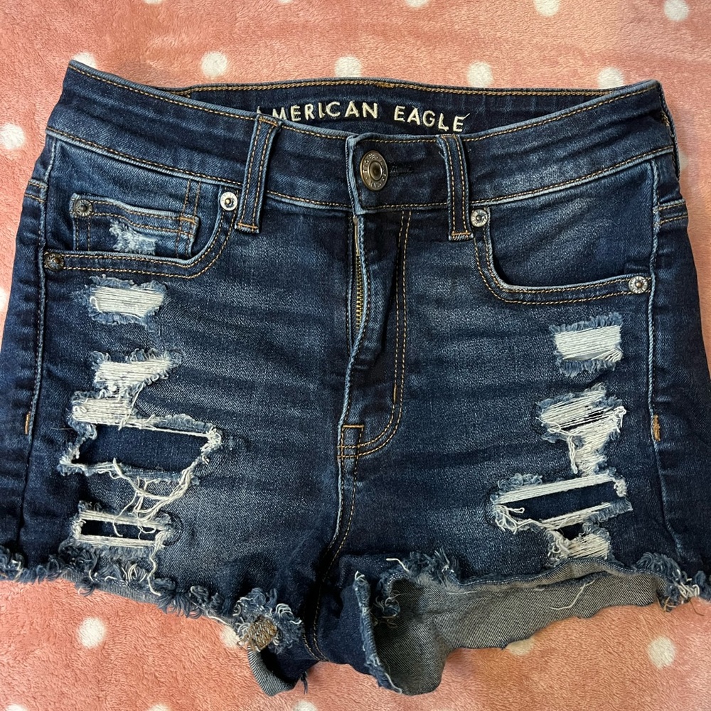 American Eagle Hi-Rise Shortie Jean Shorts